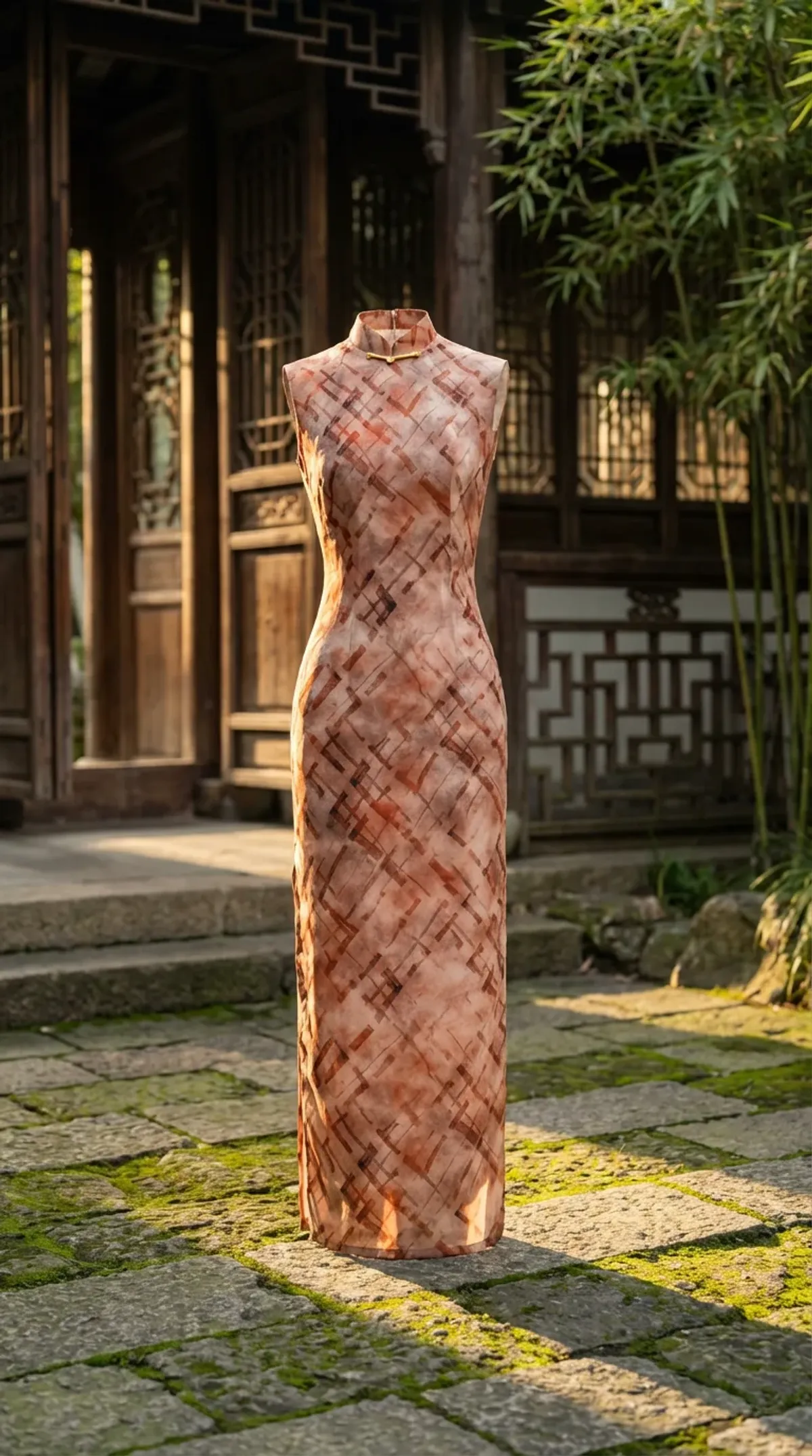 Mesa de trabajo del atelier de Chengdu Qipao